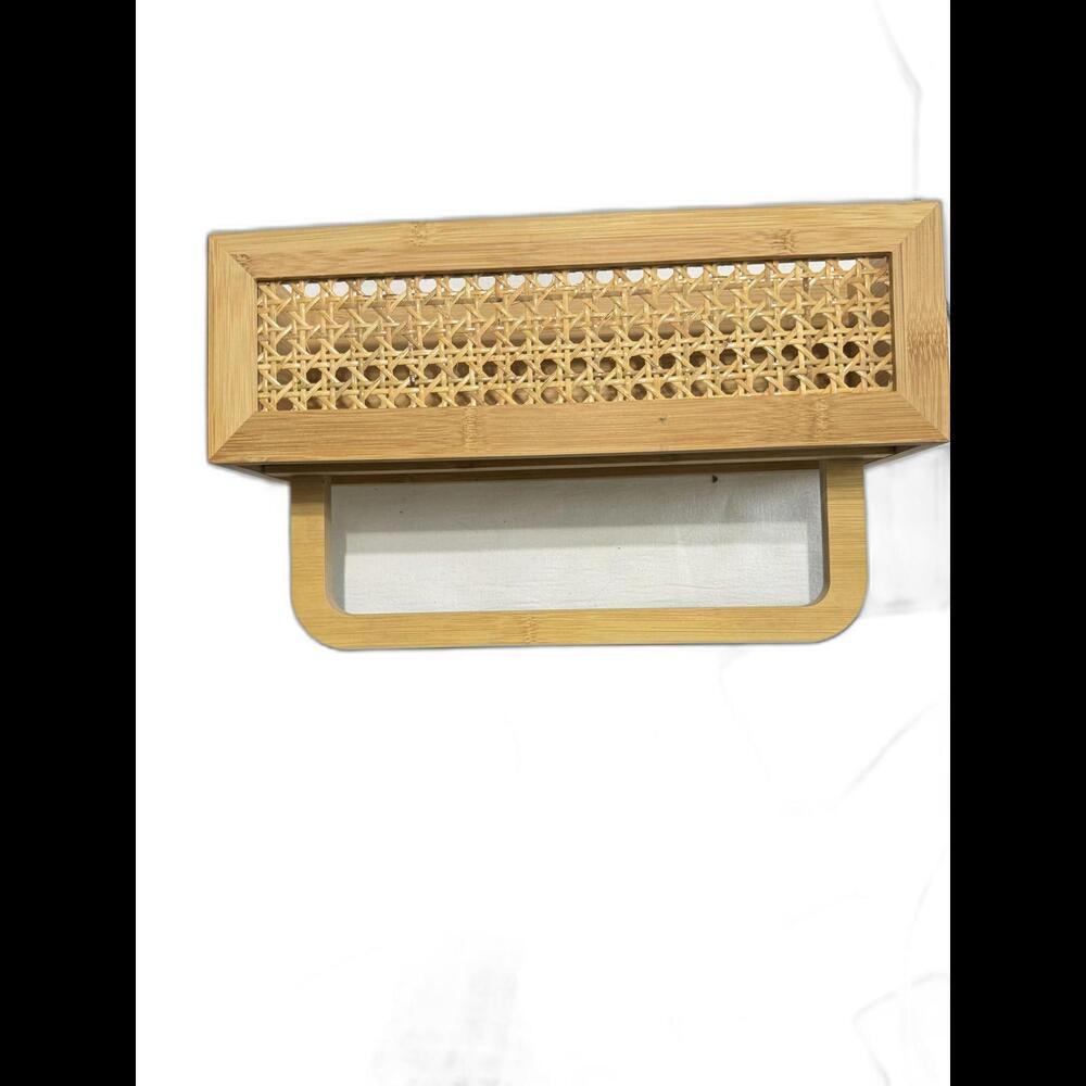 Handcrafted Bamboo Tray with Rattan Inlay
